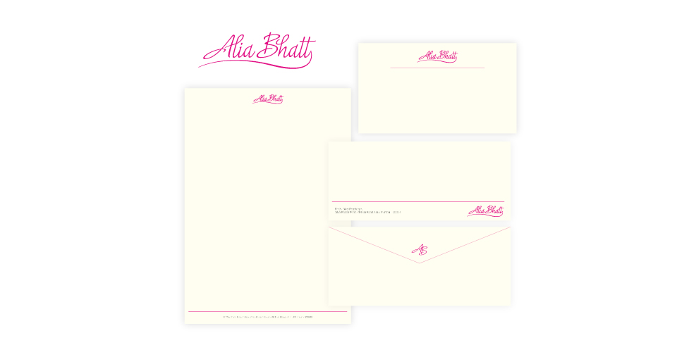 Alia Bhatt branding and stationery design