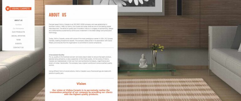 Vishnucarpets Web design