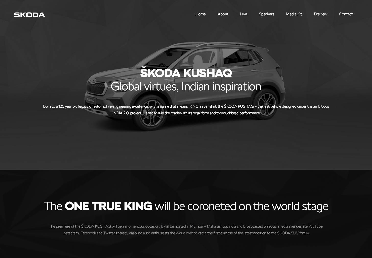 ŠKODA KUSHAQ – Launch Website